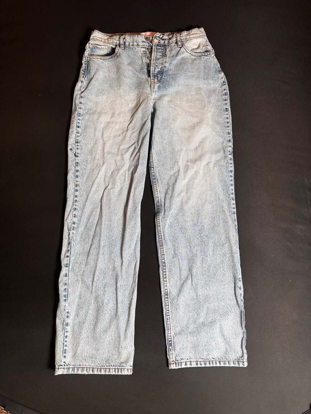 Revice Denim Light Wash High Rise Straight Leg Jeans